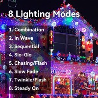 L Lampop Solar String Lights Outdoor Waterproof Fairy Lights 39Ft 100L 8 Modes Solar Powered Garden Light For Christmas Hallowee