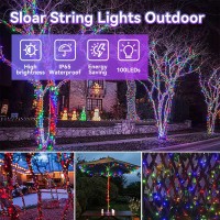 L Lampop Solar String Lights Outdoor Waterproof Fairy Lights 39Ft 100L 8 Modes Solar Powered Garden Light For Christmas Hallowee