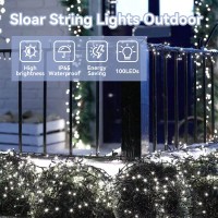 L Lampop Solar String Lights Outdoor Waterproof Fairy Lights 39Ft 100L 8 Modes Solar Powered Garden Light For Christmas Hallowee