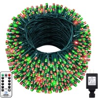 Knonew 403Ft 1000 Led String Lights Outdoor Christmas Lights 8 Modes & Timer Fairy Light Plug In Waterproof Led String Lights For Xmas Yard Tree Wedding Party Holiday Decorations (Red And Green)