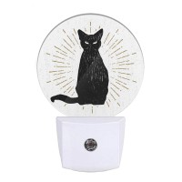 Ekobla Black Cat Night Light Cool Animal Halloween Night Lights Plug Into Wall Dusk To Dawn Sensor Night Lamp Led Gifts For Men