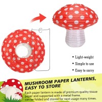 Mushroom Hanging Lanterns Mushroom Shaped Paper Lantern For Forest Jungle Wonderland Theme Birthday Party Decor Fairy Baby Show