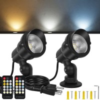 Spotlight Outdoor 12W 2700K To 6500K Adjustable Via Remote Landscape Lighting Outdoor Indoor For House Flag Yard Tree Garden Pl