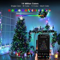 Brizled Smart Color Changing Christmas Lights 65Ft 198 Led Wifi String Lights App Control Dimmable Christmas Lights Rgb Xmas