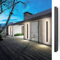 Aidenkid Led Wall Lamp Outdoor Modern Waterproof Ip67 Porch Garden Long Wall Light & Indoor Bedroom Bedside Decoration Lighting Lamp (Ul Classified) (Dimmable(3000-6000K), 24Inch)