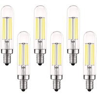 Luxrite Vintage E12 Led Bulb 60W Equivalent T6 T65 5000K Bright White 500 Lumens Dimmable Candelabra Led Tube Bulbs 5W C