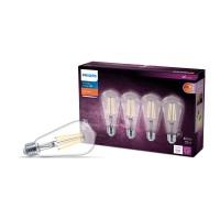 Philips Led Vintage Flicker-Free Clear Spiral St19 Bulb - Soft White 2700K - 4 Pack - 8W=75W - 800 Lumen - E26 Base - Dimmable - Eye Comfort Technology