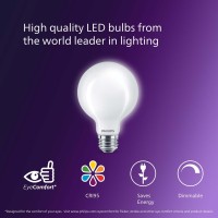 Philips Led Ultra Definition Flickerfree Dimmable Eye Comfort Technology Soft White 2700K G25 Frosted Glass Light Bulb 350 Lu