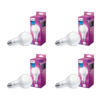 Philips Led Basic Frosted A19, Non-Dimmable, Eye Comfort Technology, 450 Lumen, Daylight(5000), 5.5W=40W, E26 Base, 4Pk