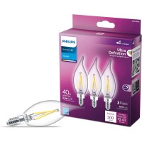 Philips Led Ultra Definition Flickerfree Dimmable Eye Comfort Technology Daylight 5000K Ba11 Clear Glass Light Bulb 500 Lumen