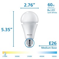 Philips Led Basic Frosted Non-Dimmable A21 Light Bulb - Eyecomfort Technology - 2610 Lumen - Soft White (2700K) - 29W=150W - E26 Base - Indoor - 4-Pack