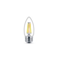 Philips Led Flicker-Free Clear Dimmable B11 Light Bulb - Eyecomfort Technology - 500 Lumen - Soft White (2700K) - 5W=60W - E26 Base - Title 20 Certified - Ultra Definition - Indoor - 3-Pack