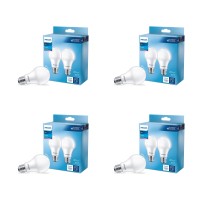 Philips Led Basic Frosted A19, Non-Dimmable, Eye Comfort Technology, 1000 Lumen, Daylight(5000), 10W=75W, E26 Base, 8Pk