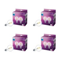 Philips Led Flickerfree Dimmable Daylight 5000K G25 Clear Glass Light Bulb 500 Lumen 55W60W 4Pack 2 Countpack Packagi