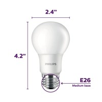 Philips Led Basic Frosted Nondimmable A19 Light Bulb Eyecomfort Technology 800 Lumen Soft White 2700K 10W60W E26 B