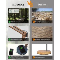 Elyona Sapele Wood Desk Lamp With Upgraded Wireless Charger Swing Arm Table Lamp With Usb C Charging Port Reading Task Light F