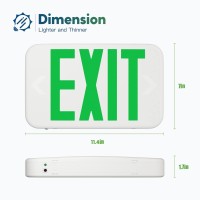 Freelicht Green Led Exit Sign With Battery Backup