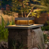 Mvbt Outdoor Modern Post Light, Led Fence Deck Column Cap Lamp Ip65 Waterproof Lantern 3000K Luxury Landscape Lighting For Patio Posts Flat Surface Garden Decoration (8