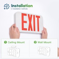 Freelicht Red Doublesided Led Exit Sign With Battery Backup