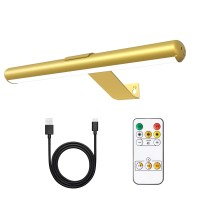 Yaqiihome Wireless Picture Light Painting Light Gold Battery Operated Picture Light With Remote Control Full Metal Magnetic Moun