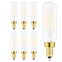 Frosted T6 Led Bulbs 4W E12 Edison Light Bulbs Soft White 3000K400Lm 40W Candelabra Incandescent Bulbs Equivalent Vintage Led