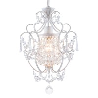 Modern Mini Chandelier White Retro Crystal Light Fixtures Ceiling Mount 1 Light Small Crystal Chandeliers For Bedroom Elegant Cr