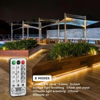 Solar Outdoor Led Strip Lights: 16.4Ft Ip67 Waterproof Solar Powered Outside Light Tape 240Led 8 Modes With Remote For Garden Patio Stair Walkway Swimming Pool Deck Gazebo Lighting Decorative