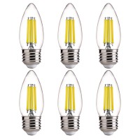 Flsnt 100W Equivalent Led Chandelier Light Bulbs E26 Base, 5000K Daylight Dimmable Led Candelabra Bulbs, 800Lm, 6 Pack