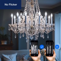 Flsnt 100W Equivalent Led Chandelier Light Bulbs E26 Base, 5000K Daylight Dimmable Led Candelabra Bulbs, 800Lm, 6 Pack