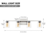 Sadenicel 4Light Bathroom Light Fixtures Brushed Nickel Dimmable Led Whiteneutralwarm Crystal Bathroom Vanity Lights Over M