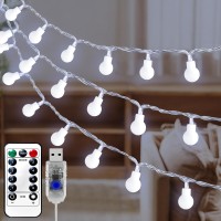 Knonew Usb Mini Fairy Lights, 43Ft 100 Led Globe String Lights, 8 Modes String Lights With Remote, Globe Lights For Indoor Outdoor Bedroom Living Room Wedding Party Garden Decor, Cool White