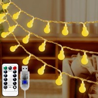 Knonew Usb Mini Fairy Lights, 43Ft 100 Led Globe String Lights, 8 Modes String Lights With Remote, Globe Lights For Indoor Outdoor Bedroom Living Room Wedding Party Garden Decor, Warm White