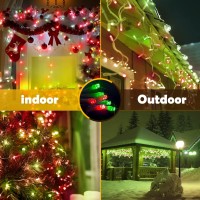 Hezbjiti Christmas Lights Decorations Outdoor, 1600 Led 164Ft 8 Modes Rain Drops Fairy String Curtain Lights For Christmas Decor Eaves Window Party Yard Garden Indoor(Red+Green, 1600Led 164Ft)