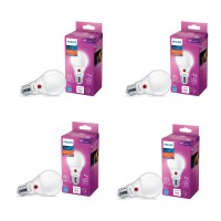 Philips Led Dusk To Dawn Flicker-Free Frosted Dimmable A19 Light Bulb - Eyecomfort Technology - 800 Lumen - Soft White (2700K) - 8.8W=60W - E26 Base - Ultra Definition - Indoor - 4-Pack