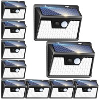 Solar Outdoor Lights [10 Pack/140Led], Peasur Motion Sensor Outdoor Lights Ultra-Bright, Solar Powered Security Lights 3 Working Modes, Solar Lights Outdoor Waterproof For Outside Garden Yard (500Lm)