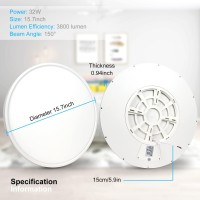 Inshareplus 15.7Inch Led Flush Mount Ceiling Light, 32W [320W Equiv] 6000K Cold White Thin Flat Modern Ceiling Lights Fixture, Super Bright Ceiling Lamp For Bedroom, Living Room, Office