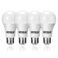 Unitedlux A19 Led Light Bulbs Dimmable 75W Equivalent, Daylight 5000K 1100 Lumens Cri 90+, E26 Standard Base, Ac 120V Light Bulbs For Home Office, 4-Pack