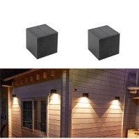 Aslidecor Solar Fence Lights With 2 Modes Warm White/Rgb,2 Pack Led Solar Wall Lamps Outdoor Waterproof For Deck, Step, Yard, Garden