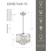 Cargifak Crystal Chandelier 4Tier Modern Chandelier With Polished Chrome Finish Pendant Light For Dinning Room Kitchen Island