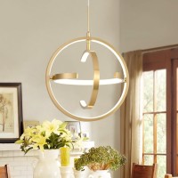 Vaziden Gold Modern Led Chandelier Dimmable 122 Diy Creative Globe Pendant Light Adjustable Height 3 Ring 22W 4000K Chande