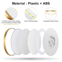 9 Inch Gold Led Flush Mount Ceiling Light, 5000K Daylight White Low Profile Led Ceiling Light, 18W 1800Lm, Round Slim Flat Ceiling Lights Fixture For Closets Bedroom Hallway Stairwells Porch