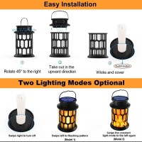 Donline Solar Lanterns Outdoor Waterproof Flickering Flame Hanging Solar Lantern Camping Solar Powered Lights Decorative Lights