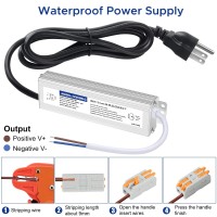 Karyoosi Led Driver 60 Watts Waterproof Ip67 12V Dc Power Supply 5A Power Transformer 120V Ac To 12V Dc Converter With 3Pron