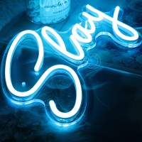 Sylhome Slay Blue Led Neon Light Sign Cool Boys Girls Preppy Bedroom Game Play Room Desk Wall Decor Sign Club Pub Bar Man Cave G