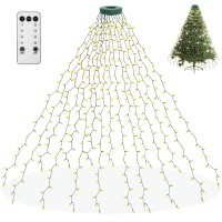 Aneeway Christmas Tree Lights, 400 Led Christmas Lights With 8 Light Modes & Memory Function, 6.6Ft X 16 String Lights With Timing Function & Remote Control For Christmas Decorations - Warm White