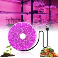 Led Grow Light Strips,Waterproof Full Spectrum Plant Grow Light,Usb 13.12Ft 240Leds, Flexible Growing Lamp For Indoor Plants Succulents Hydroponics Greenhouse Gardening