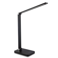 Nuova Germany Led Desk Lamp Eye Protection, Foldable Touch Control Lamp For Kids Room, Office, With Usb Charging Port, Dimmable, 5 Lighting White Modes 2800K-6500K (Black)