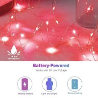 Brightown 12 Pack Led Fairy Lights Waterproof Red 7 Feet 20 Leds Battery Operated Flexible Silver Wire Safe Energy Savin