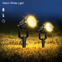 Broics Led Landscape Lights 7W Landscape Spotlight 120V Ac Outdoor Lawn Pathway Garden Spotlight With Stake Ip66 Waterproof 2700K Landscape Light Ul Cord 5-Ft With Plug (4 Pack, Warm White)