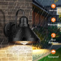 Brightever Gooseneck Outdoor Light Fixtures 2Pack Farmhouse Barn Lights For Porch Industrial Black Exterior Wall Sconce For G